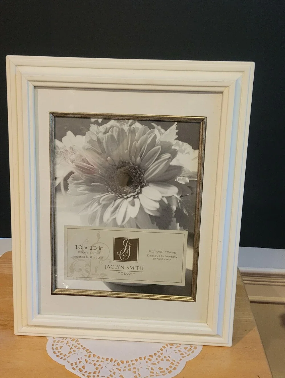 Jaclyn Smith White Frame with Gold Inner Trim